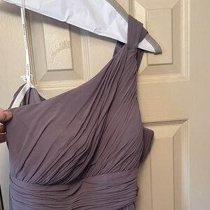 Elegant Lavender-Gray One-Shoulder Dress EUC
